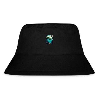 Mljet Nationalpark Kroatien Vintage Reiseposter - Stanley/Stella recycelter Bucket Hat - Schwarz - Vorne
