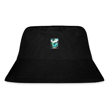 Mljet Nationalpark Kroatien Vintage Reiseposter - Stanley/Stella recycelter Bucket Hat - Schwarz - Vorne