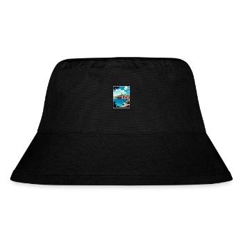 Primosten Kroatien Vintage Reiseposter Souvenir - Stanley/Stella recycelter Bucket Hat - Schwarz - Vorne