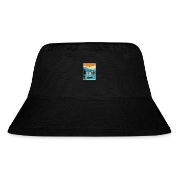 Lake Como Italy Decoration Vintage Travel Poster - Stanley/Stella Recycled Bucket Hat - black - Front