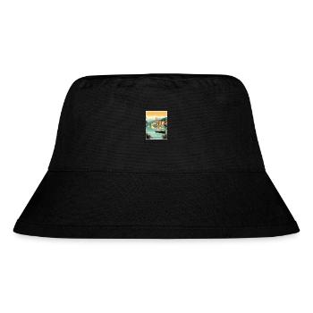 Lake Como Italy Decoration Vintage Travel Poster - Stanley/Stella Recycled Bucket Hat - black - Front