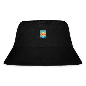 Ibiza Spanien Vintage Reiseposter WPA Souvenir - Stanley/Stella recycelter Bucket Hat - Schwarz - Vorne