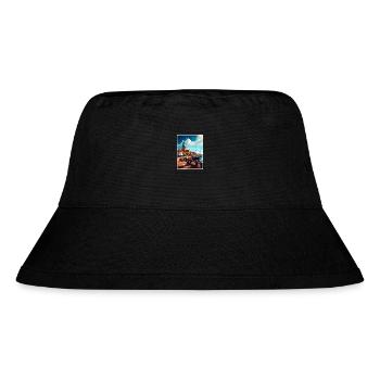 Ustka Poland Vintage Travel Poster WPA Souvenir - Stanley/Stella Recycled Bucket Hat - black - Front
