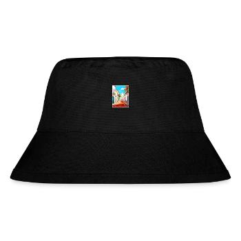Evora Portugal Vintage Travel Poster WPA Souvenir - Stanley/Stella Recycled Bucket Hat - black - Front