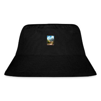 Montserrat Spanien Vintage Reiseplakat Souvenir - Stanley/Stella recycelter Bucket Hat - Schwarz - Vorne