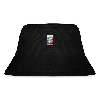 Hydra Griechenland Dekoration Vintage Reiseposter WPA - Stanley/Stella recycelter Bucket Hat - Schwarz - Vorne