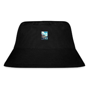 Bergan Norway Oslo Vintage Travel Poster Souvenir - Stanley/Stella Recycled Bucket Hat - black - Front