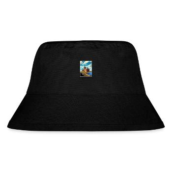 Kalmar Schweden Vintage Reiseposter WPA Souvenir - Stanley/Stella recycelter Bucket Hat - Schwarz - Vorne