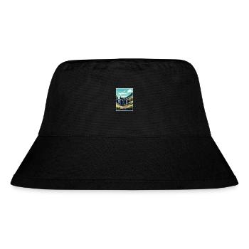Glenfinnan Schottland Zug Vintage Reiseposter - Stanley/Stella recycelter Bucket Hat - Schwarz - Vorne