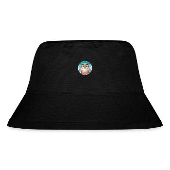 Owl Watercolor Cartoon Kawaii Pet Animal Colorful - Stanley/Stella Recycled Bucket Hat - black - Front