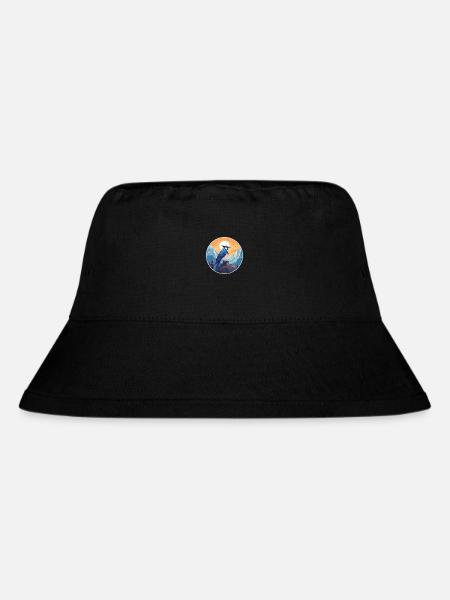 Blauer Eichelhäher Aquarell Karikatur Kawaii Haustier Tier Colo - Stanley/Stella recycelter Bucket Hat - Schwarz