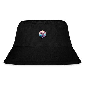 Moose Watercolor Cartoon Kawaii Pet Animal Colorfu - Stanley/Stella Recycled Bucket Hat - black - Front