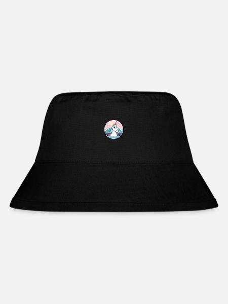 Einhorn Aquarell Karikatur Kawaii Haustier Tier Farbe - Stanley/Stella recycelter Bucket Hat - Schwarz