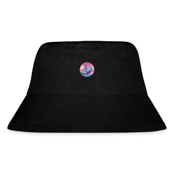 Rhino Watercolor Cartoon Kawaii Pet Animal Colorfu - Stanley/Stella Recycled Bucket Hat - black - Front