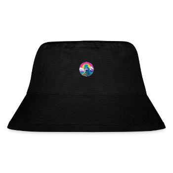 Pfau Aquarell Karikatur Kawaii Haustier Tier Farbe - Stanley/Stella recycelter Bucket Hat - Schwarz - Vorne