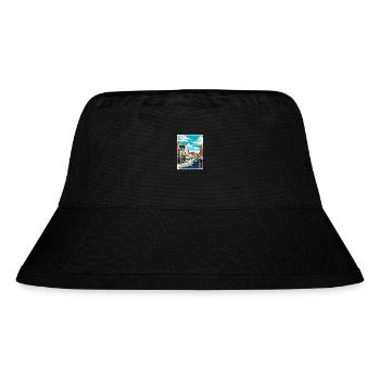 Sandwich England Kent Vintage Reiseposter WPA - Stanley/Stella recycelter Bucket Hat - Schwarz - Vorne