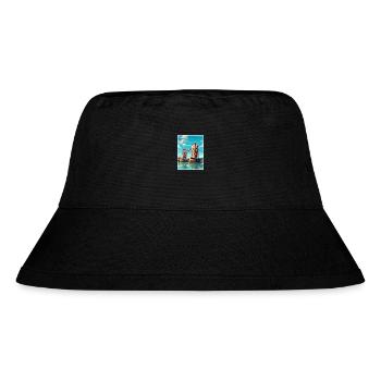 Tower Bridge England Vintage Reiseposter WPA Kunst - Stanley/Stella recycelter Bucket Hat - Schwarz - Vorne