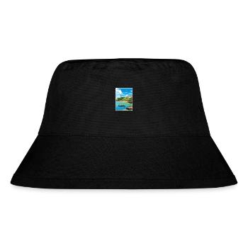 Polkerris Cornwall Vintage Travel Poster Souvenir - Stanley/Stella Recycled Bucket Hat - black - Front