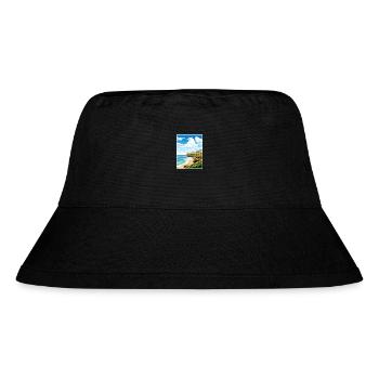 Porthleven Cornwall Vintage Reiseposter Souvenir - Stanley/Stella recycelter Bucket Hat - Schwarz - Vorne