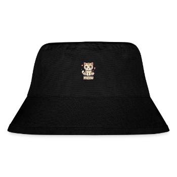 Cute Whiskered Heart Cat by TonzoBeast - Stanley/Stella Recycled Bucket Hat - black - Front