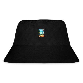 Santa Monica Kalifornien Vintage Reiseposter WPA - Stanley/Stella recycelter Bucket Hat - Schwarz - Vorne