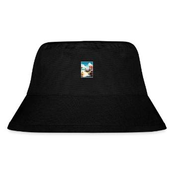 Santa Rosa Beach Florida Vintage Travel Poster WPA - Stanley/Stella Recycled Bucket Hat - black - Front