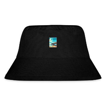 Cocoa Beach Florida Vintage Reiseposter Souvenir - Stanley/Stella recycelter Bucket Hat - Schwarz - Vorne