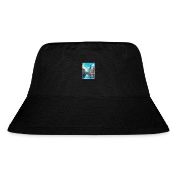 Chicago Illinois Vintage Reiseposter Souvenir - Stanley/Stella recycelter Bucket Hat - Schwarz - Vorne