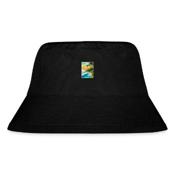 North Shore Hawaii Vintage Travel Poster Souvenir - Stanley/Stella Recycled Bucket Hat - black - Front