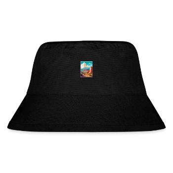 Colorado Springs Vintage Reiseposter Souvenir - Stanley/Stella recycelter Bucket Hat - Schwarz - Vorne