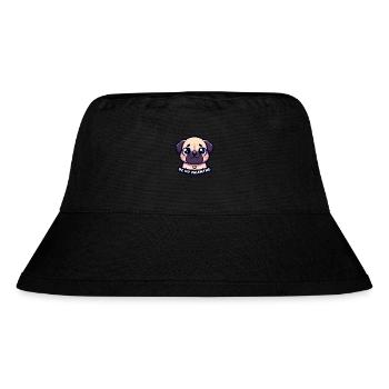 Süßer Mops Be my Valentine Valentinstag Geschenk - Stanley/Stella recycelter Bucket Hat - Schwarz - Vorne