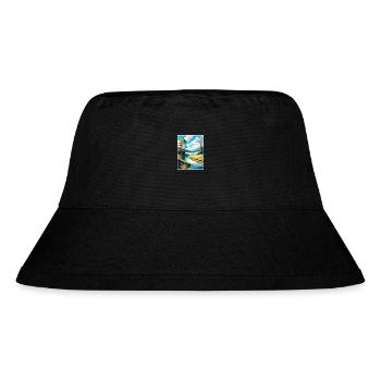Wye Creek Dekoration Neuseeland Reiseposter - Stanley/Stella recycelter Bucket Hat - Schwarz - Vorne