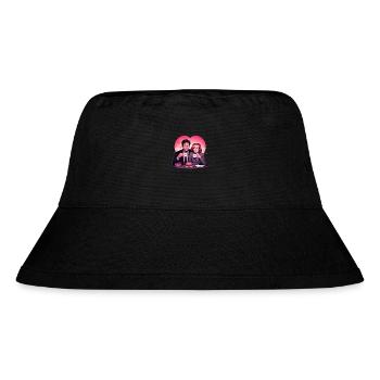 Romantisches Mittagessen und Kaffee - Stanley/Stella recycelter Bucket Hat - Schwarz - Vorne