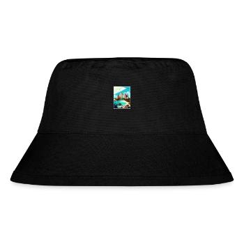 Atlantis Paradies Karibik Vintage Reise Poster - Stanley/Stella recycelter Bucket Hat - Schwarz - Vorne