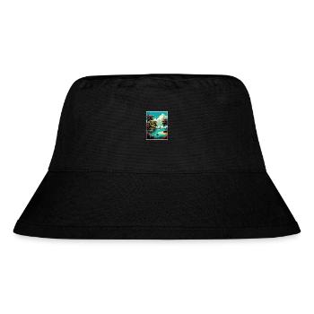 Dominican Republic Caribbean Vintage Travel Poster - Stanley/Stella Recycled Bucket Hat - black - Front