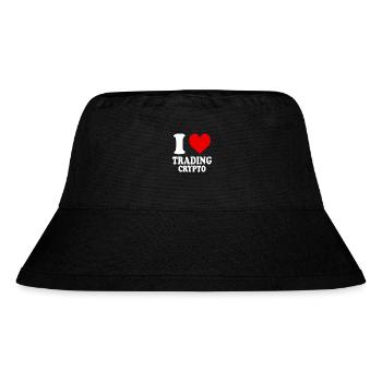 I Love Trading Crypto Heart Funny Witty - Stanley/Stella Recycled Bucket Hat - black - Front