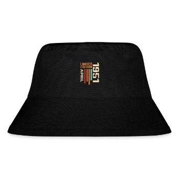 Geboren im April 1951 Geburtstagsgeschenk 1951 Retro - Stanley/Stella recycelter Bucket Hat - Schwarz - Vorne