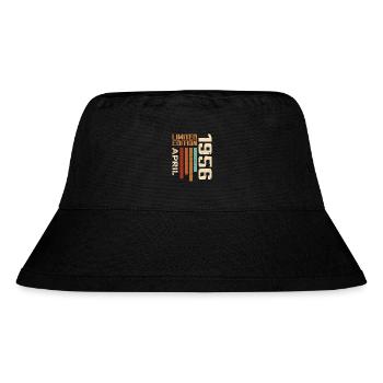 Geboren im April 1956 Geburtstagsgeschenk 1956 Retro - Stanley/Stella recycelter Bucket Hat - Schwarz - Vorne