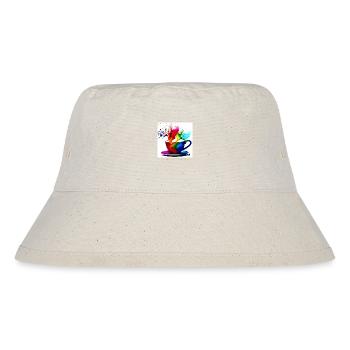 Coffee cups colorful 3 - Stanley/Stella Recycled Bucket Hat - natural - Front