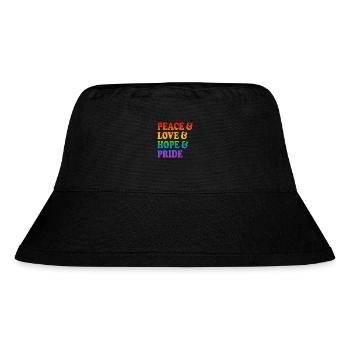 Peace Love Hope Pride Rainbow Colours - Stanley/Stella Recycled Bucket Hat - black - Front