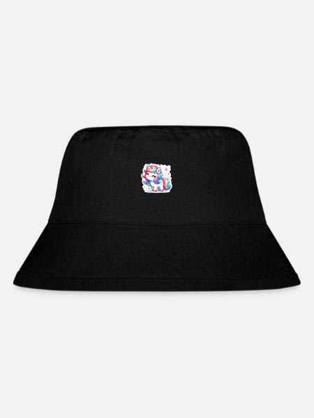 Rainbow Unicorn - Stanley/Stella Recycled Bucket Hat - black