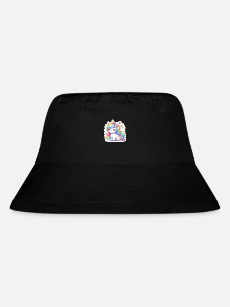 Regenbogen-Einhorn - Stanley/Stella recycelter Bucket Hat - Schwarz