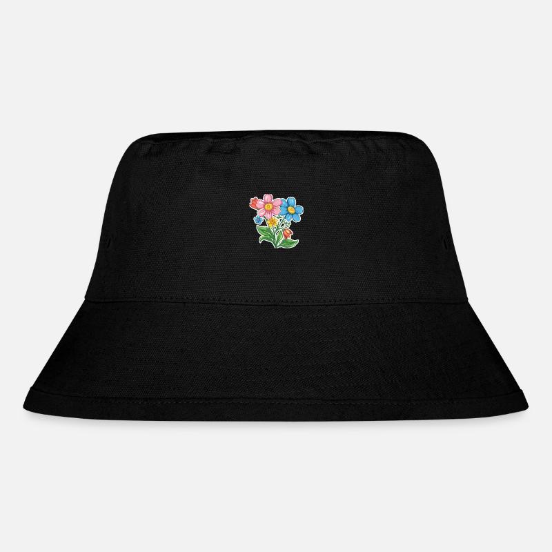 Blumen - Stanley/Stella recycelter Bucket Hat - Schwarz