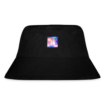 cute snowman - Stanley/Stella Recycled Bucket Hat - black - Front