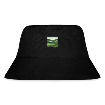 Klare Linien, die üppige Ebenen darstellen - Stanley/Stella recycelter Bucket Hat - Schwarz - Vorne