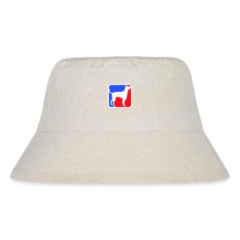 Symbole de silhouette de chien rouge bleu logo de sport carré - Bob recyclé Stanley/Stella - blanc naturel - Devant