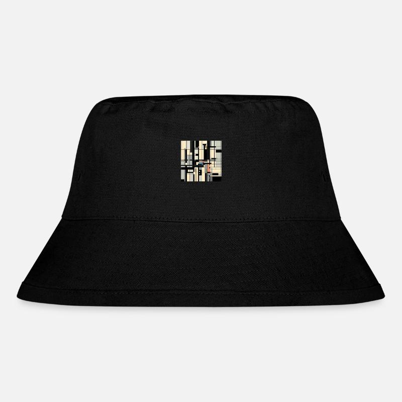 Abstrakte Kunst nach Mondrian - Stanley/Stella recycelter Bucket Hat - Schwarz