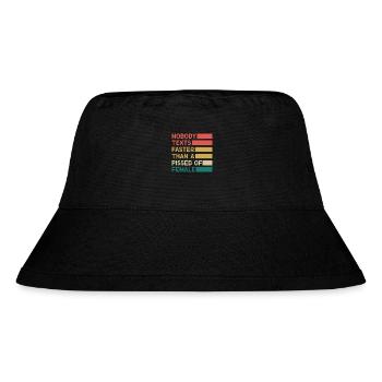 Niemand schreibt schneller als eine angepisste Frau - Stanley/Stella recycelter Bucket Hat - Schwarz - Vorne