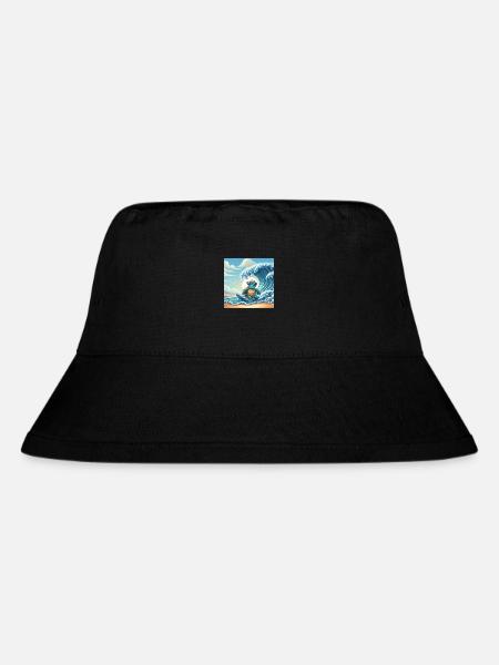 Grosse Welle Schildkröte - Stanley/Stella recycelter Bucket Hat - Schwarz