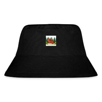 Farbe und Freude - Stanley/Stella recycelter Bucket Hat - Schwarz - Vorne